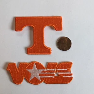 (2) Tennessee volunteers￼Vintage VOLS Embroidered Iron On Patches Patch Lot - Picture 1 of 2