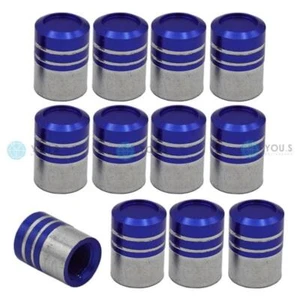 20 Piece You.S Aluminium Cylinder Valve Caps Silver-Blue with Seal Car Truck - Picture 1 of 1