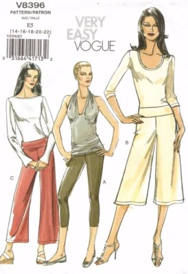 Designer Vogue Sewing Pattern Misses' Sexy Petite Leggings Gaucho Pants Pull~On - Image 1 of 2