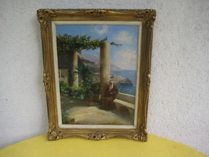 Ölgemälde Kapuzinermönch vor Amalfi - Küste aus Sammlung - Bild 1 von 6