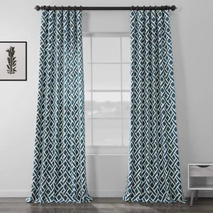 HPD Half Price Drapes Modern Geometric Printed Curtains Luxury Cotton Curtain... - Picture 1 of 11