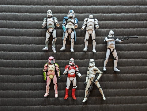 Star Wars Clone Trooper Fodder Lot of 7 Shock Coruscant Commander SEE PICS Cover
