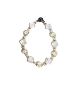 Brazalete brazalete vintage de cuentas facetadas de cristal para mujer - Imagen 1 de 3