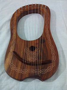 Arpa Lyra palo de rosa 10 cuerdas de metal/arpa de palo de rosa arpa cuerdas de metal estuche gratuito - Imagen 1 de 3