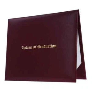 Maroon Imprinted Diploma Cover - High School Diploma Covers - Picture 1 of 4