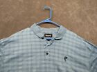 Ashworth Polo Shirt Mens XL Blue diamond pattern golf Short Sleeve 😄 N643