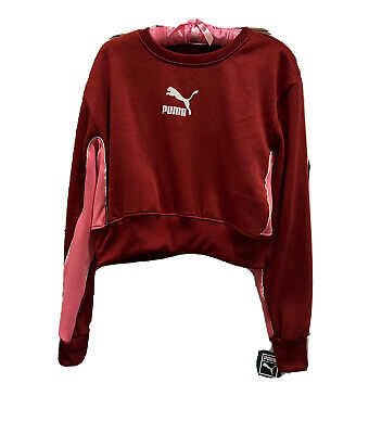 PUMA Sweatshirt For Women New With Tags Size M Burgundy And Pink Color Crew Neck • 21.97€