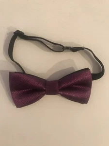UNBRANDED BABY BOY PURPLE AND SILVER BOW TIE ONE SIZE - Picture 1 of 1