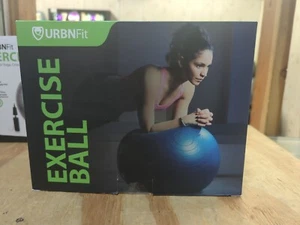 URBNFit Exercise Ball Yoga Ball Workout Balance Ball & Pump (Silver 85 cm 34 in) - Picture 1 of 5