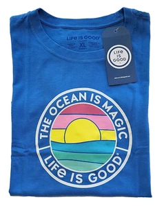 Camisa Life Is Good SS Relajada Boxy Crusher Camiseta OCEAN IS MAGIC Pecho54 Mujer XL - Imagen 1 de 9