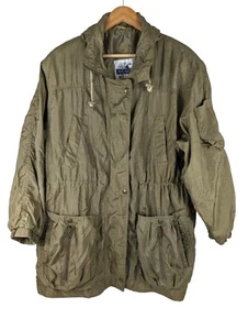 Nuage Rainwear Vintage Jacket Coat, Multi Pockets, Mid Length, Green, Size 16 - Picture 1 of 15
