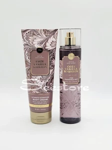 2 Bath & Body Works Cozy Vanilla Bourbon Hydrating Body Cream & Body Mist Spray - Picture 1 of 2