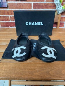 CHANEL SCARPE SHOES Decollete Donna Tacco Basso Nr. 38 Pelle Nera vintage  usate EUR 1,00 - PicClick IT