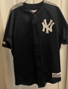 Camiseta de béisbol de los Yankees de Nueva York vintage para hombre malla azul majestuosa talla mediana - Imagen 1 de 6