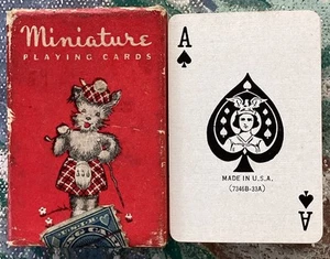 VINTAGE DECK PLAYING CARDS MINIATURE SCOTTIE IN KILTS - Picture 1 of 4