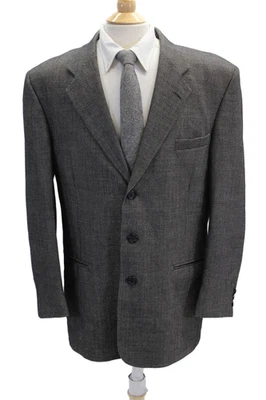 Traje Chaqueta Fioravanti Para Hombres Tejido de Lana Forrado Tres Bolsillos Negro Talla 38 Foto 1 de 4