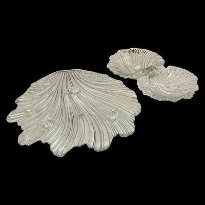 Walther Kristal Glass Vintage Vassoio e Ciotola Vetro Conchiglia - Immagine 1 di 4