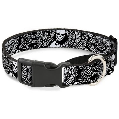 Plastic Martingale Collar Bandana/Skulls Black/White Small 9-1 (Importación USA) - Imagen 1 de 2
