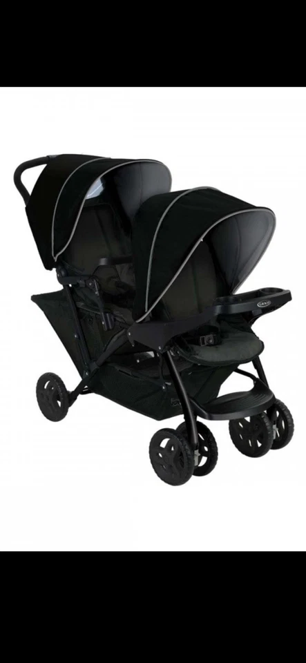Graco Stadium Duo Tandem Twin Seat Buggy Stroller Pushchair - Black / Grey - Image 1 of 4