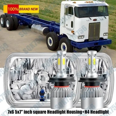 Pair 7x6'' LED HEADLIGHTS Hi-Lo Beam Fit for PETERBILT 365 367 2008-2017 TRUCK - Image 1 of 4