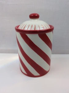 Nikolaus Deko kleiner Kanister rot weiß Pfefferminz Design Weihnachten - Bild 1 von 5