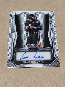 Cam Ward 2025 Leaf Metal Autograph White Shimmer Refractor Rc # 28/65 Auto - Picture 1 of 2