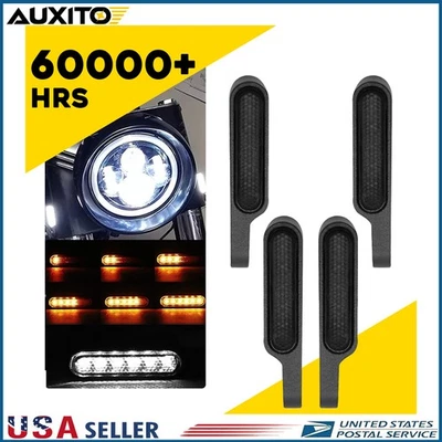 黑色 LED 摩托车迷你转向信号指示器琥珀色闪烁灯适用于哈雷 — 第 1/4 张图片