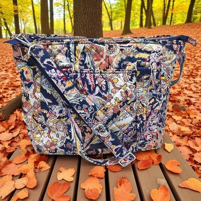 ❤️ vera bradley Tangier Paisley Multi Strap Shoulder Bag Performance Twill Blue - Image 1 of 4