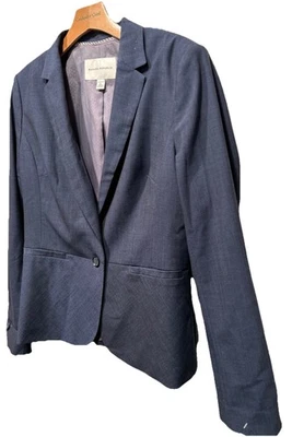 Banana Republic Blazer Jacket Blue Wool Suiting Size 12 L Button Front - Image 1 of 2