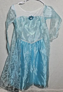 Disney Frozen Elsa Dress Deluxe Costume Girls Medium 7-8 Halloween - Picture 1 of 2