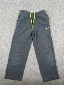 Nike Sweatpants Boys Medium Blue Gray Fleece Joggers Embroidered Swoosh - Picture 1 of 7