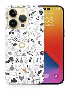 CASE COVER FOR APPLE IPHONE|CUTE CHRISTMAS COLLAGE DOODLE - Picture 1 of 44