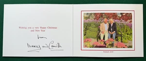 Antique Hand Signed Christmas Card Prince Charles Camilla Duke Duchess Cornwall - Picture 1 of 10