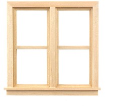 Casa Delle Bambole Doppia Fascia Finestrino 1:24 Mezza Scala di Legno