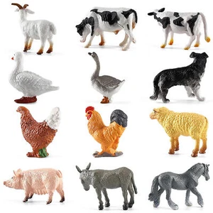 12 Piece Farm Animals Figures,Realistic Plastic Farm Animal Figurines Playset - Picture 1 of 8