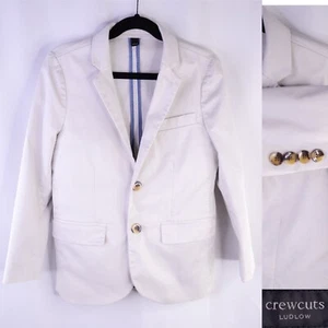 CREWCUTS Ludlow Khaki Beige Boys 7 Jacket Coat Blazer 2-Button Cotton - Picture 1 of 13