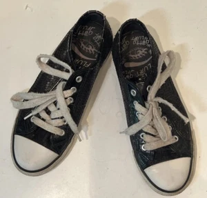 Gotta Flurt Size 8.5 Womens Sneakers Black Sequin CA-Lexi Low Tops Preowned - Picture 1 of 4