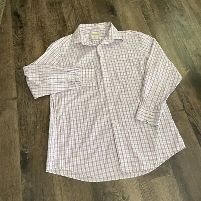 Tommy Bahama Shirt Mens Sz 16 32/33 Pink Plaid Button Down Long Sleeve - Image 1 of 3
