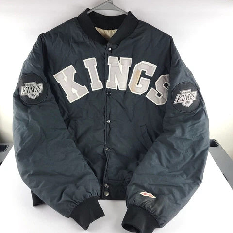 Vintage Los Angeles LA KINGS Swingster Bomber Jacket Mens Large NHL Hockey Cover