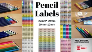 Personalised Pencil Name / School Label Stickers / Custom Vinyl Tags - 22*09mm - Picture 1 of 27
