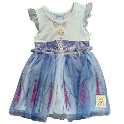 Vestido Tutú Frozen Elsa Con Licencia Disney Azul Sin Mangas Talla 1 Nuevo con Etiquetas Foto 1 de 4