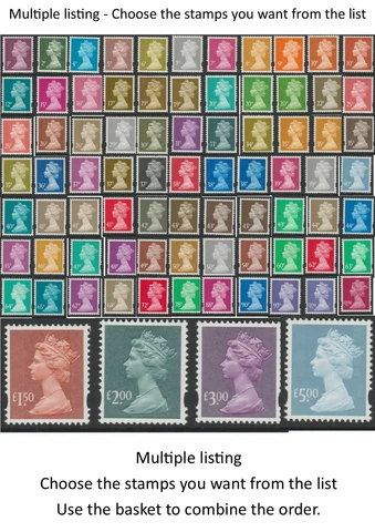 GB MINT Machin elliptical photo / gravure Y1667-Y1749 MNH - multiple listing Cover