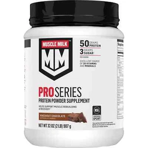 2 Pound,Muscle Milk Pro Series Protein Powder Supplement, Knockout Chocolate - Picture 1 of 6