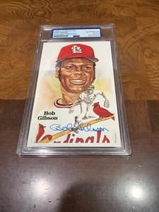 1981 Perez-Steele HOF Bob Gibson Signed Auto PSA - Picture 1 of 2