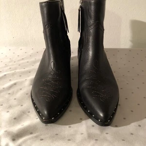 Sam Edelman Damen Stiefel Boots Leder Schwarz Größe 38 EU — 5 UK Einmal Getragen - Bild 1 von 14