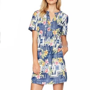 Vestido Tommy Bahama X Pendleton Aloha Suroeste Azul Hawaiano Nuevo con Etiquetas XS - Imagen 1 de 7