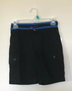 NWT Boys Black Elastic Waist Cargo Shorts Drawstring Large/10-12 - Picture 1 of 3