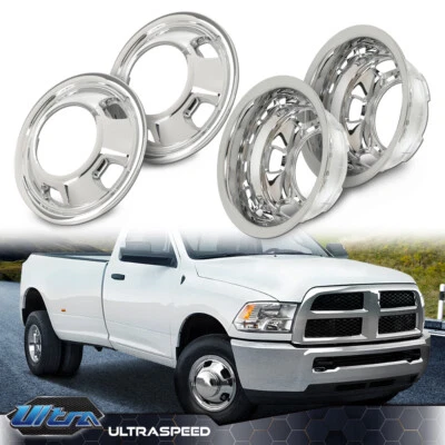 Silver 17" Dually Wheel Simulators Dual Skins Fit For 2003-2018 DODGE RAM 3500 - Image 1 of 4