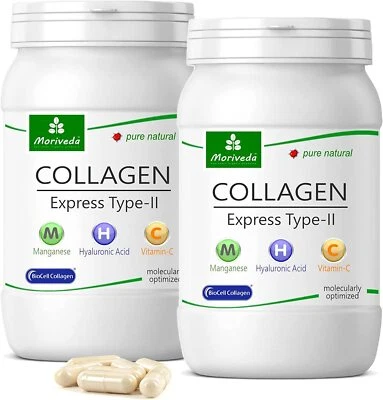 MORIVEDA Biocell Collagen® Kapseln mit Hyaluronsäure 1000mg Kollagen/Tag | 120 Stk
