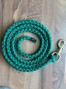 AMISH MADE Hand-Braided Nylon Heavy Duty Horse Lead kelley green - Picture 1 of 3